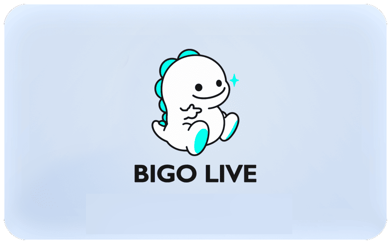 The Bigo Live logo next to a secure virtual card, symbolizing crypto payments