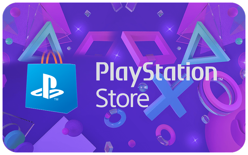 PlayStation Store logo displayed alongside a virtual payment card